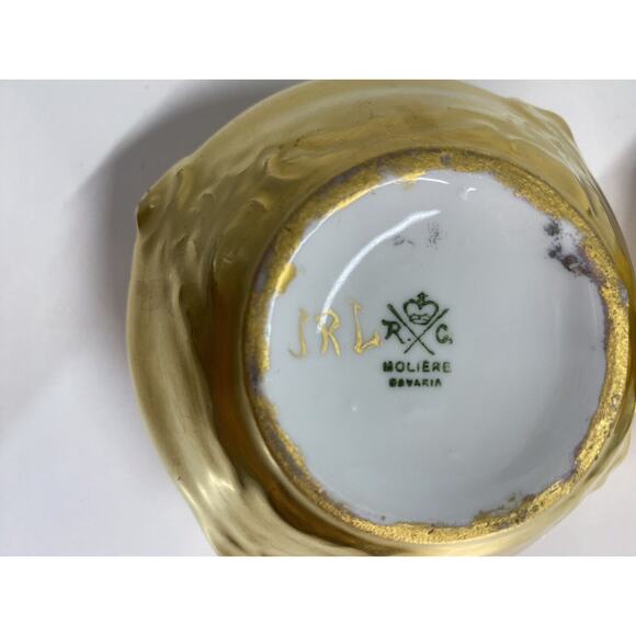 Antique RC Moliere Bavaria Porcelain Gold Creamer Sugar Set Signed 1891-1906 - Picture 6 of 11